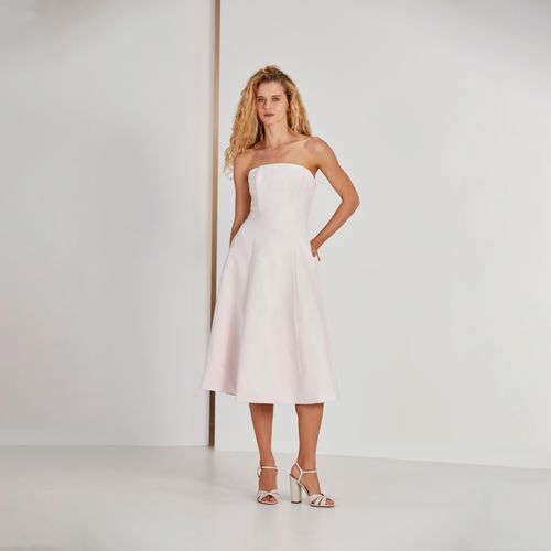 VESTIDO THALIE MIDI TOMARA QUE CAIA ROSA