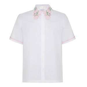 CAMISA VALERIE COM BORDADO NA GOLA OFF WHITE