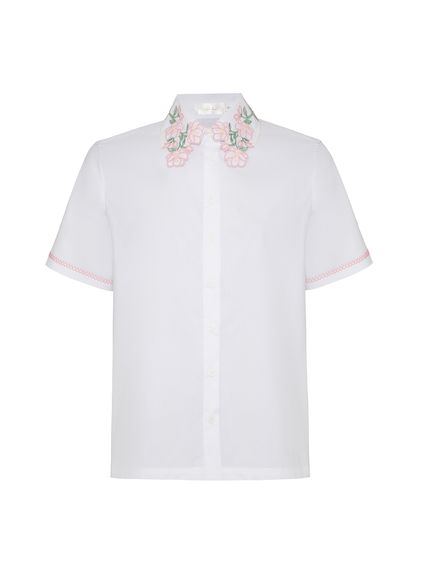 CAMISA VALERIE COM BORDADO NA GOLA OFF WHITE