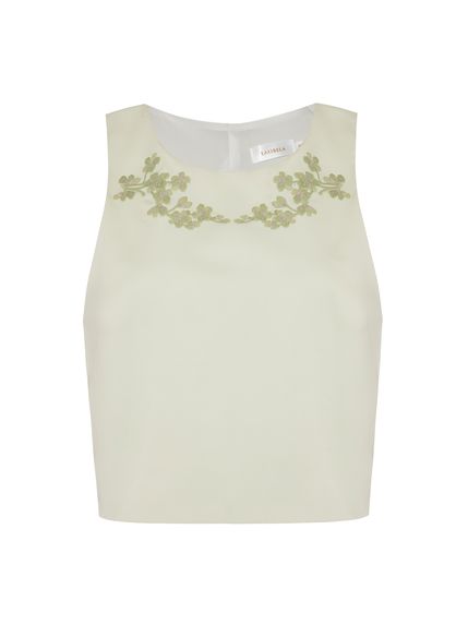 BLUSA RACHELLE COM BORDADO VERDE