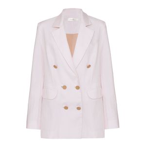 BLAZER CREME DE LAIT LINHO PURO OVER ROSA
