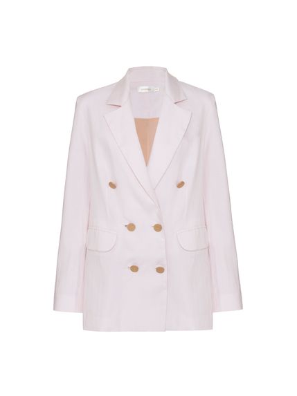 BLAZER CREME DE LAIT LINHO PURO OVER ROSA