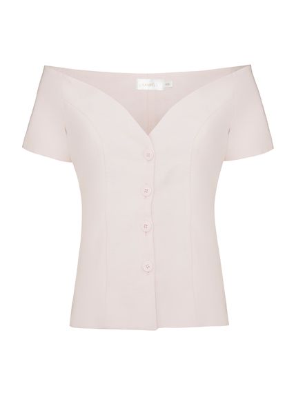 BLUSA ANGE MANGA CURTA COM BOTOES ROSA