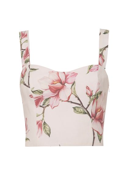 TOP COLETTE DETALHE NAS COSTAS ESTAMPA GALHOS MAGNOLIA