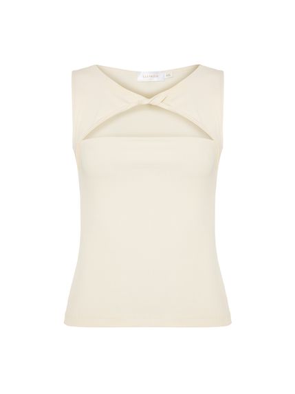 BLUSA VERBENA COM DECOTE TORCAO AMARELO