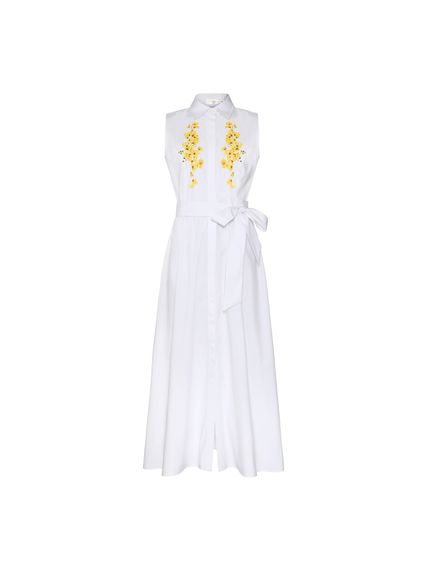 CHEMISE ORCUIDEE MAXI MIDI COM LACO BRANCO