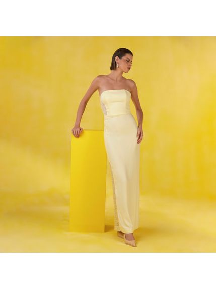 VESTIDO LAURIER LONGO TOMARA QUE CAIA AMARELO