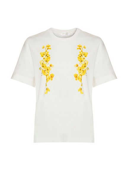 TSHIRT BEIGE ESTAMPADA CHUVA DE OURO OFF WHITE