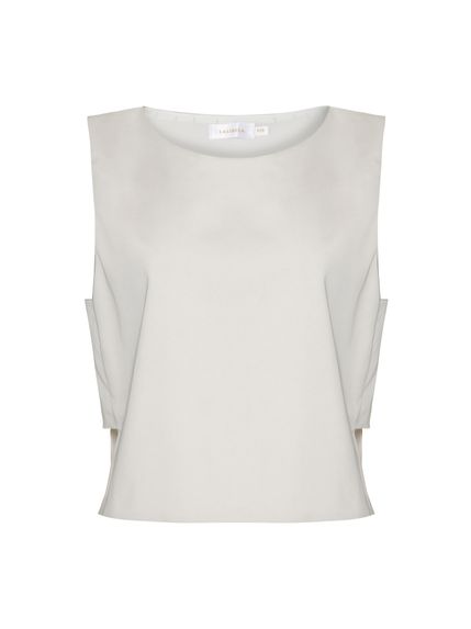 BLUSA LEA COM ABERTURA LATERAL CINZA