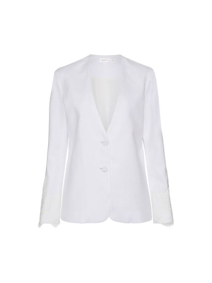 BLAZER CHANTILLY COM RENDA OFF WHITE