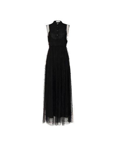 VESTIDO MAELLE LONGO COM PEROLAS PRETO