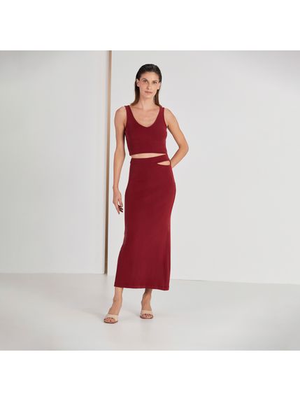 SAIA KIR MAXI MIDI CUT OUT VERMELHO