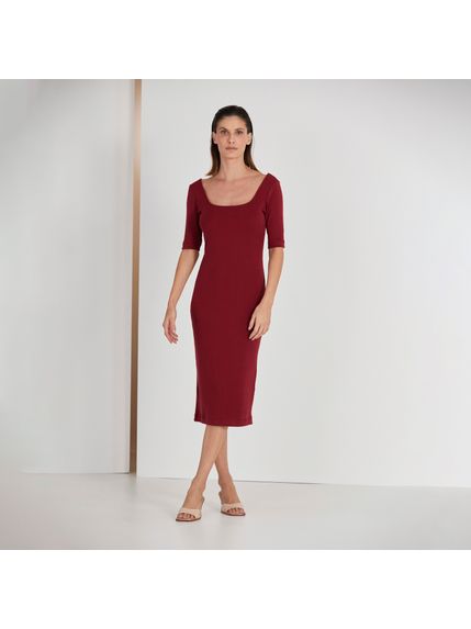 VESTIDO COGNAC MIDI VERMELHO