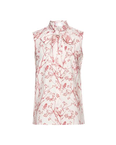 CAMISA GANACHE SEM MANGA ESTAMPA TOILE DE JOUY PASSAROS