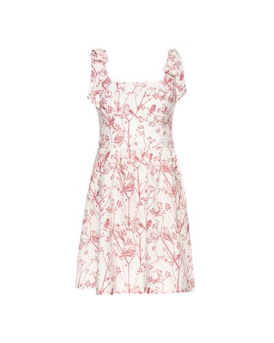 VESTIDO BONBON CURTO ESTAMPA TOILE DE JOUY PASSAROS