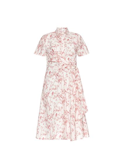 CHEMISE GLACE MIDI COM FAIXA LACO ESTAMPA TOILE DE JOUY PASSAROS