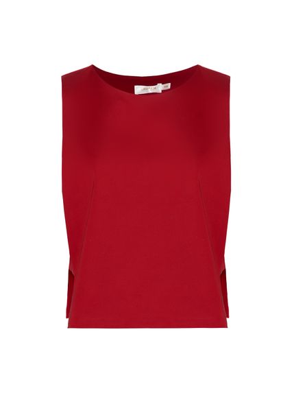 BLUSA LEA COM ABERTURA LATERAL VERMELHO