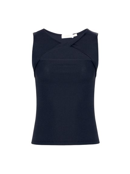 BLUSA VERBENA COM DECOTE TORCAO PRETO