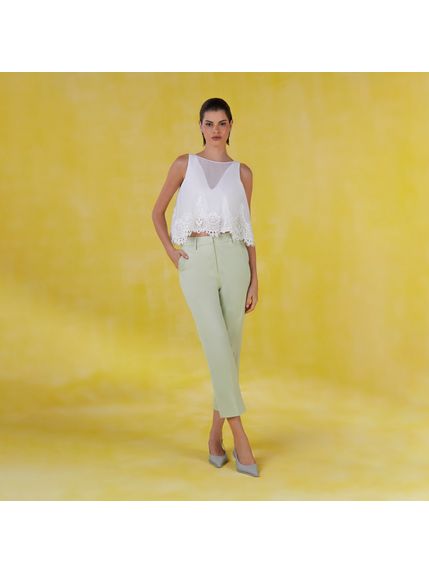 REGATA LUCILLE CROPPED COM RENDA BRANCO