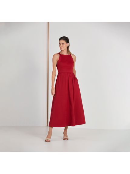 VESTIDO FLAVIE MAXI MIDI NADADOR VERMELHO