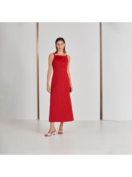 VESTIDO FRANCOISE MAXI MIDI VERMELHO