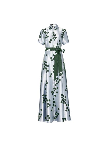 CHEMISE CATRINA LONGA POÁ CETIM JACQUARD