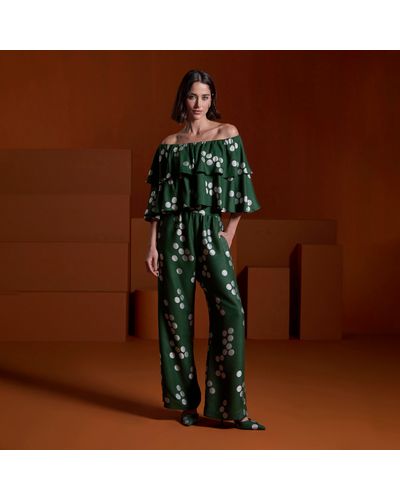 BATA DELILAH CETIM JACQUARD POÁ VERDE