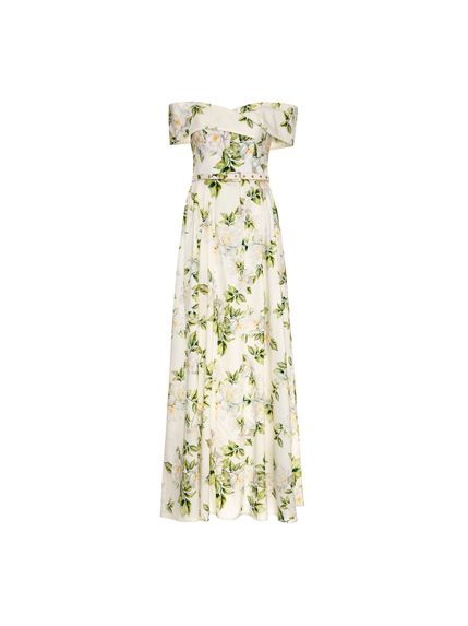 VESTIDO OPUS LONGO OMBRO A OMBRO ESTAMPADO