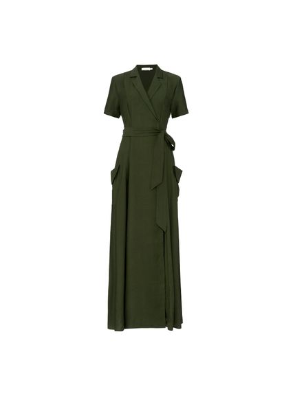 VESTIDO LACEY LONGO EM ALFAIATARIA VERDE