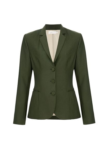 BLAZER HANNELE EM ALFAIATARIA CORTE SLIM VERDE