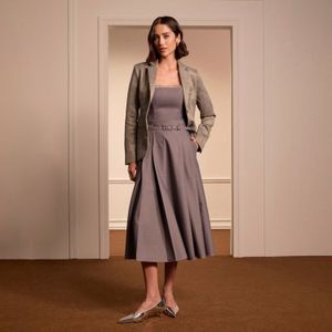 BLAZER JODIE EM ALFAIATARIA CINZA COM LUREX NA TRAMA