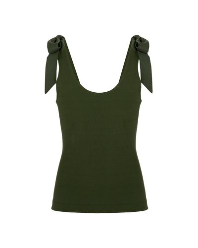 REGATA ALINA COM LAÇOS EM TECIDO VERDE