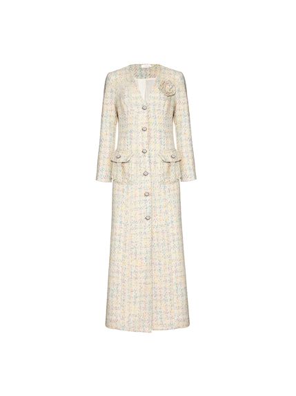 VESTIDO / CASACO LATTICE LONGO EM TWEED