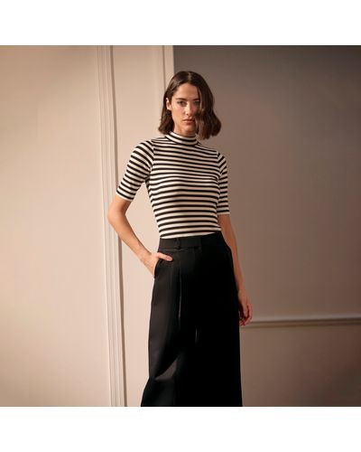 BLUSA KAIJA LISTRADA PRETO