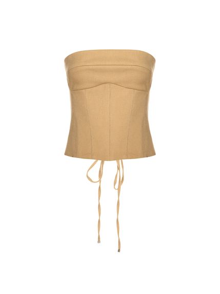 CORSET OILI ALGODÃO SARJADO COM ILHOSES