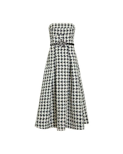 VESTIDO TIINA MAXI MIDI EM TWEED