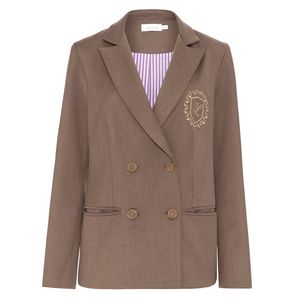 BLAZER GLENNA COM BORDADO MARROM