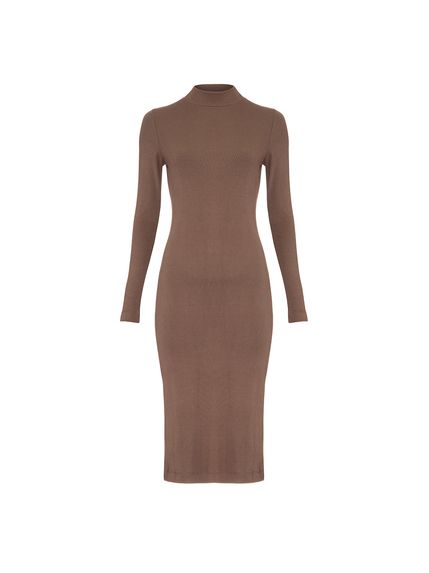 VESTIDO RUTH MIDI MARROM