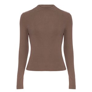 BLUSA ANASTASIA MANGA LONGA MARROM