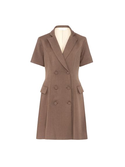VESTIDO TALIA CURTO EM ALFAIATARIA MARROM