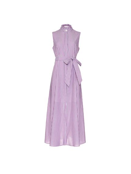 VESTIDO SPIRIT MAXI MIDI LISTRADO LILAS