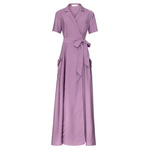 VESTIDO LACEY LONGO EM ALFAIATARIA LILAS