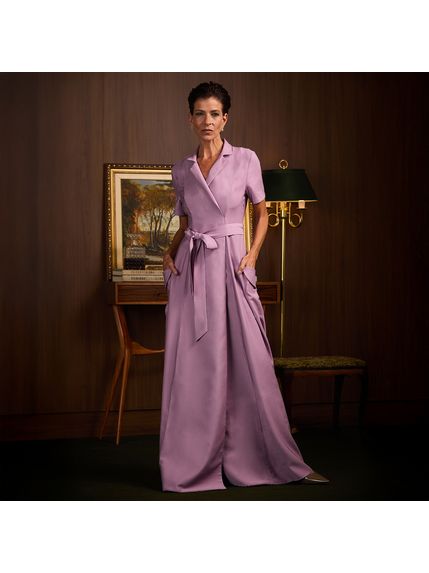VESTIDO LACEY LONGO EM ALFAIATARIA LILAS