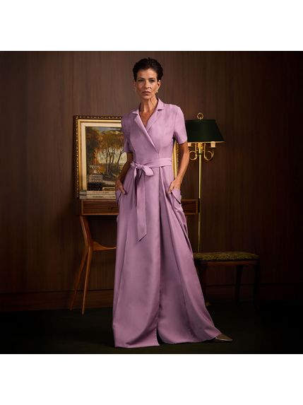 VESTIDO LACEY LONGO EM ALFAIATARIA LILAS