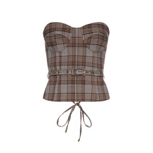 CORSET EVERGLEN ESTAMPADO XADREZ PRINCIPE DE GALES