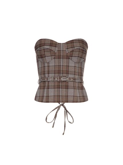 CORSET EVERGLEN ESTAMPADO XADREZ PRINCIPE DE GALES