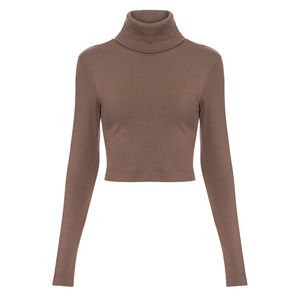 CROPPED DERBY  MANGA LONGA MARROM
