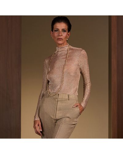 BLUSA LACUNA EM TELA COBRE