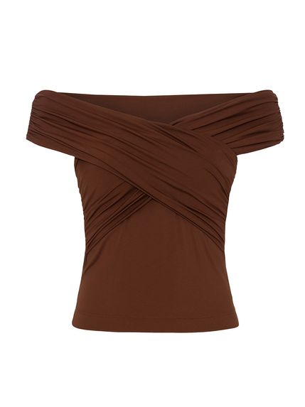 BLUSA TIERNEY FRENTE TRANSPASSADA MARROM