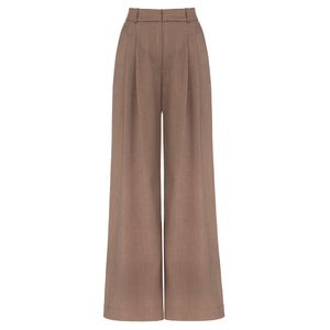 CALÇA JEMINA PANTALONA EM ALFAIATARIA MARROM